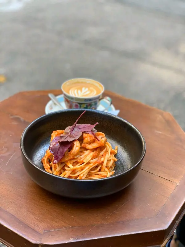 Prawn pasta with homemade tomato sauce