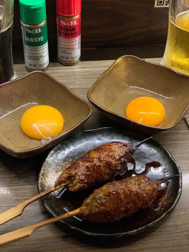 月見免治豚肉串