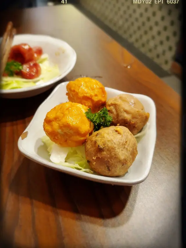 香炸花枝丸拼貢丸（$28）