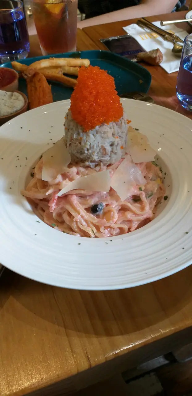 明太子蟹肉扁意粉(粉紅)