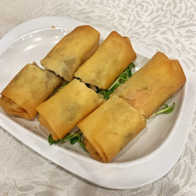 紫薑皮蛋鮮蝦春卷