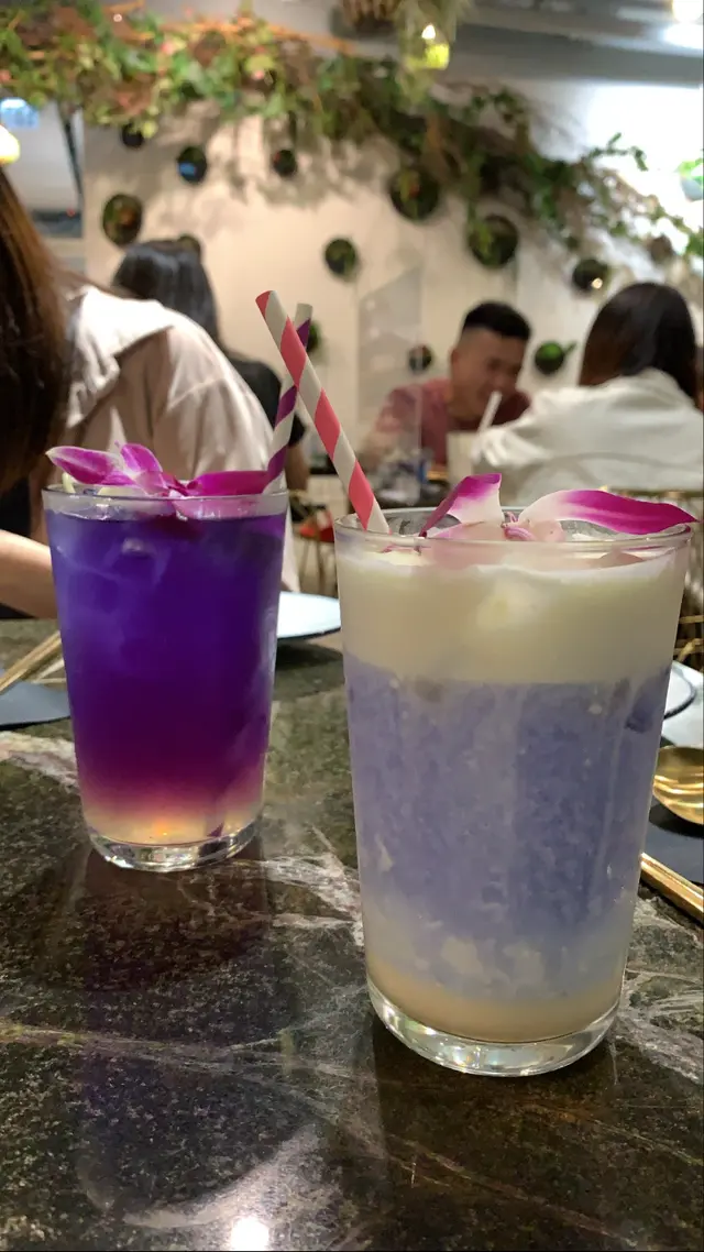 蝶豆花椰子奶蓋