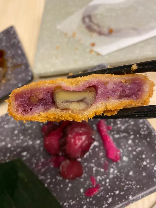 紫芋甘栗可樂餅