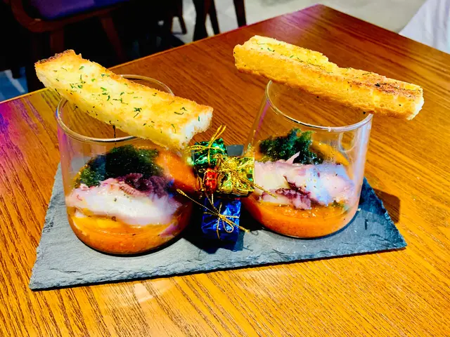 Octopus carpaccio with sea grapes