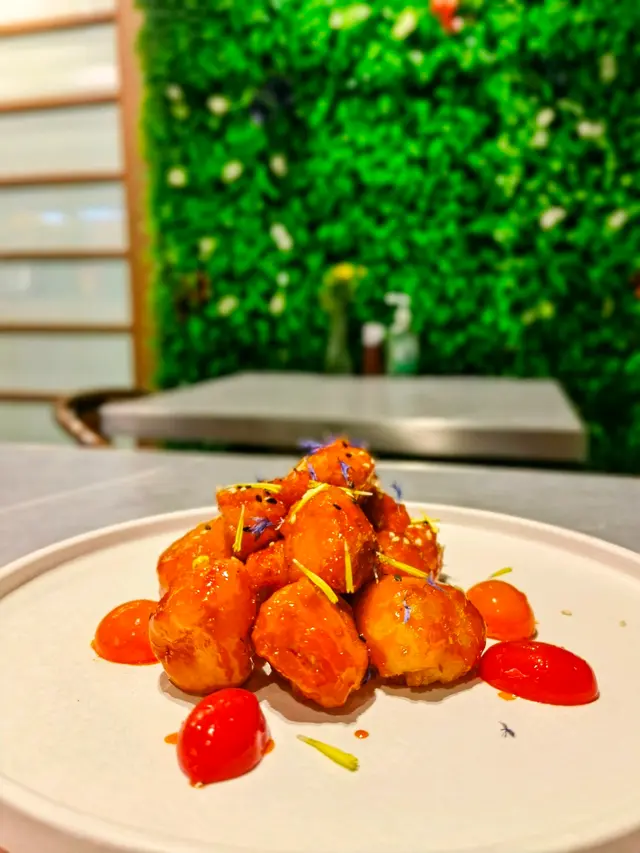 桂花柚子拔絲猴頭茹