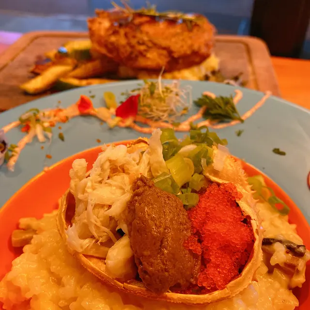 甲羅燒蟹膏燉飯