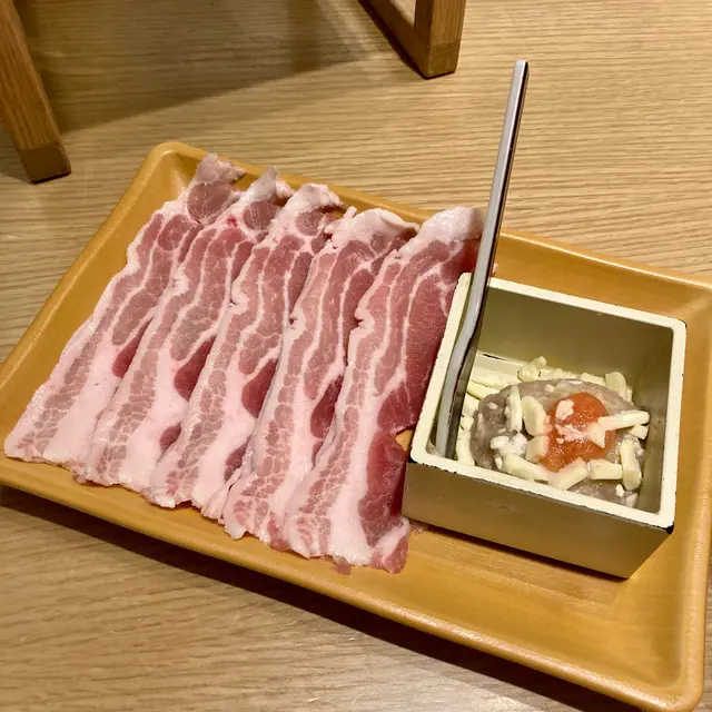 明太子芝士免治肉➕豚腩肉