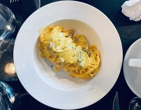 Homemade Tagliolini Carbonara