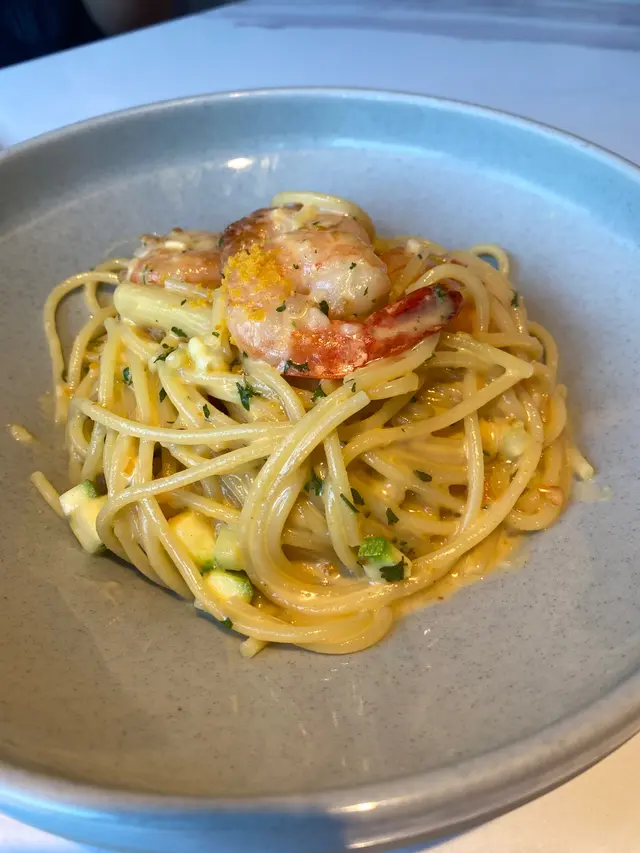 黃金鹹蛋忌廉鳳尾蝦意大利粉
