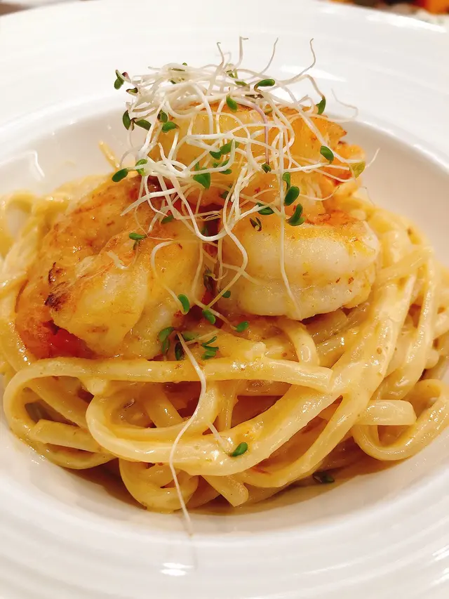 忌廉黃金大蝦扁麵