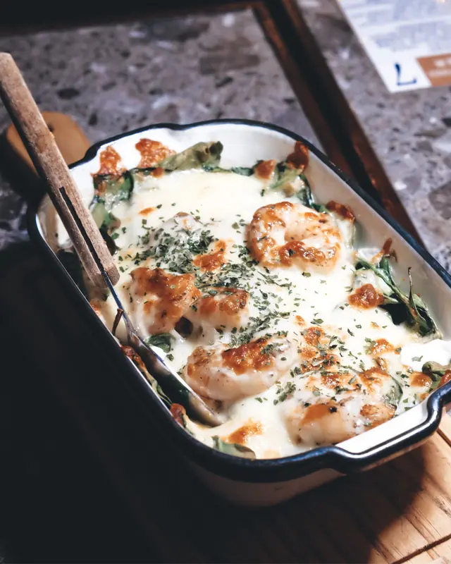 海鮮芝士忌廉菠菜苗