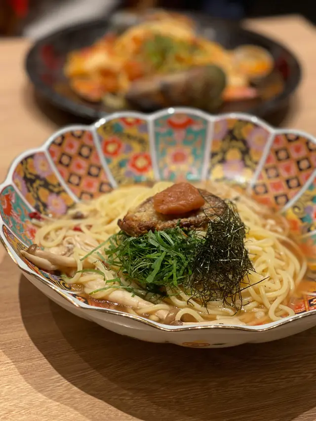 和風鵝肝梅子意粉