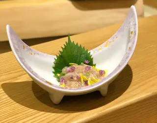 剝皮魚刺身配剝皮魚肝醬