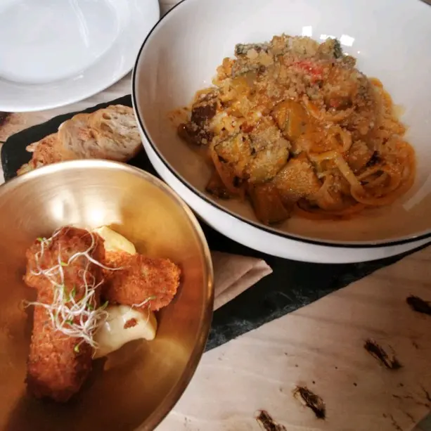 with Braised lamb breast fritters