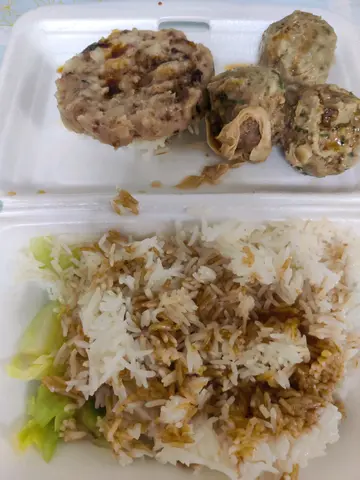 牛肉球加章鱼肉饼饭
