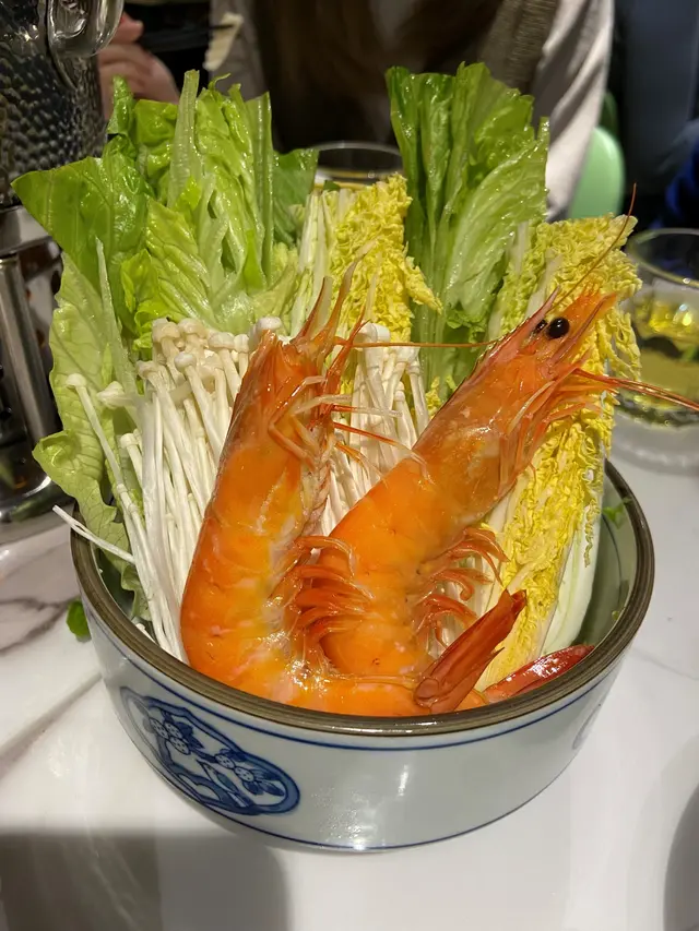 火鍋配料 - 菜與蝦