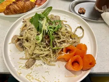 Black Truffle Creamy Mushroom Linguini Add Salmon 