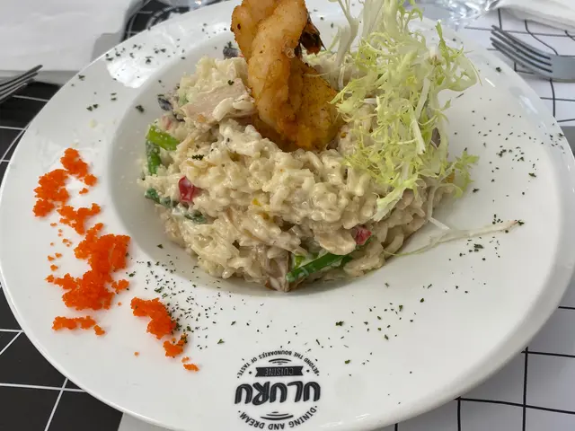 日式炸蝦天婦羅伴蟹肉燴意大利飯