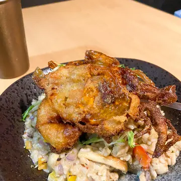 日式蟹醬煮蟹肉意大利飯 配 酥炸軟殼蟹