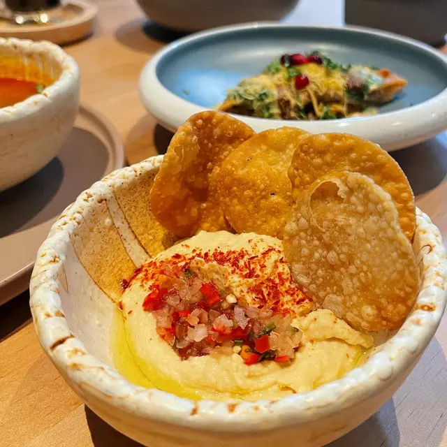 Chickpea Hummus with rumali roti