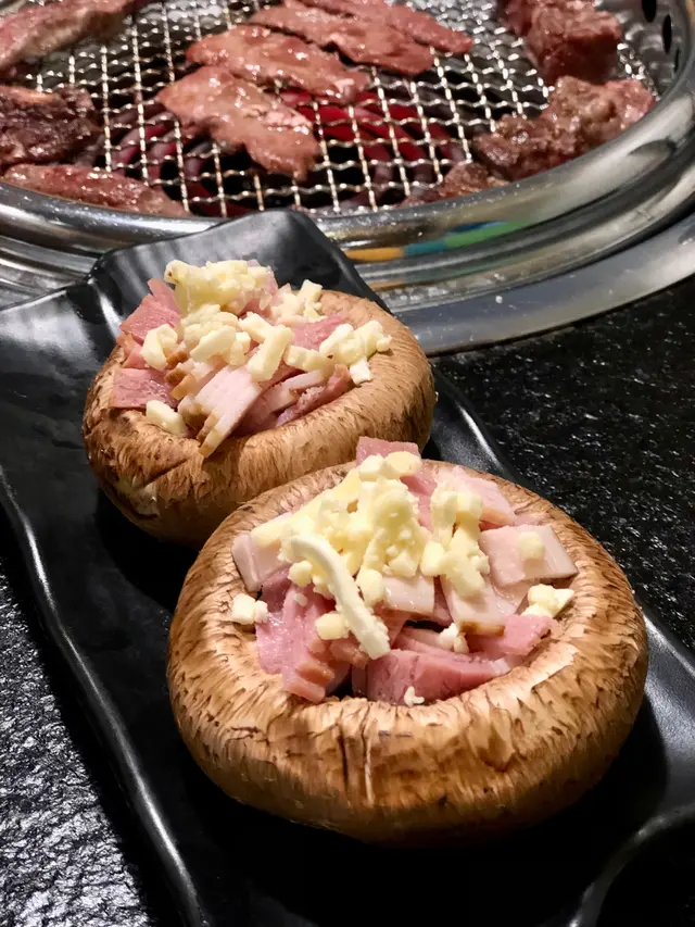 煙蔥芝士扒大啡菇