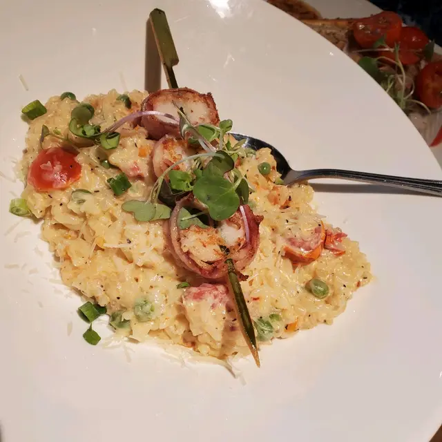 烤帶子煙肉白汁燴飯