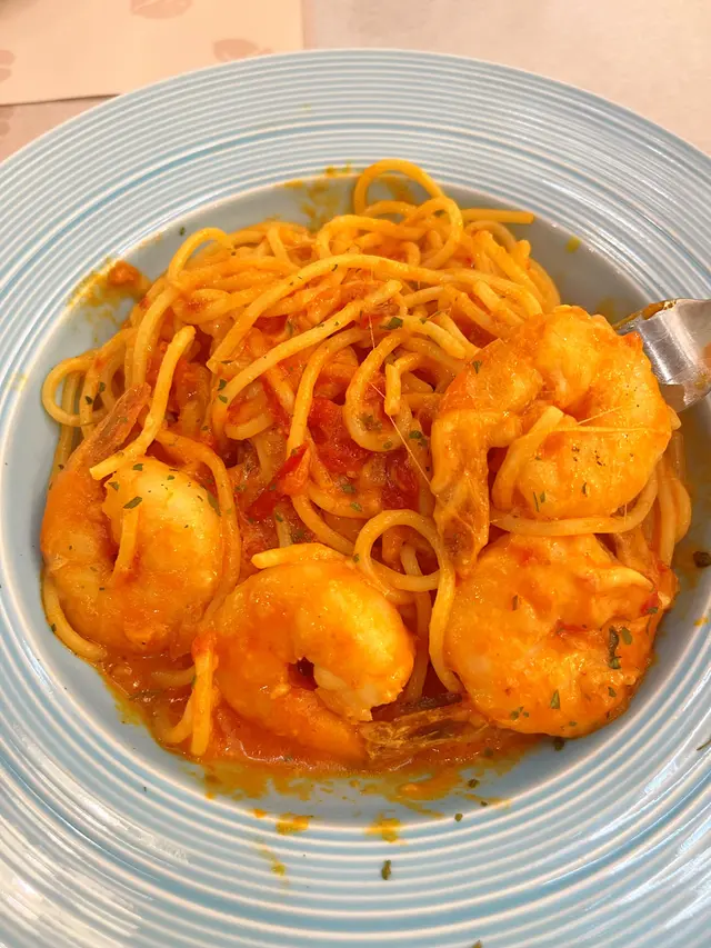 大蝦配多芝多茄，正！