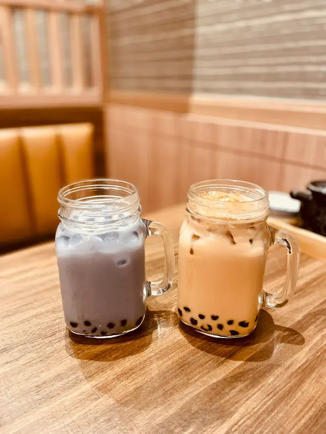 香芋珍珠奶茶 . 胚芽珍珠奶茶