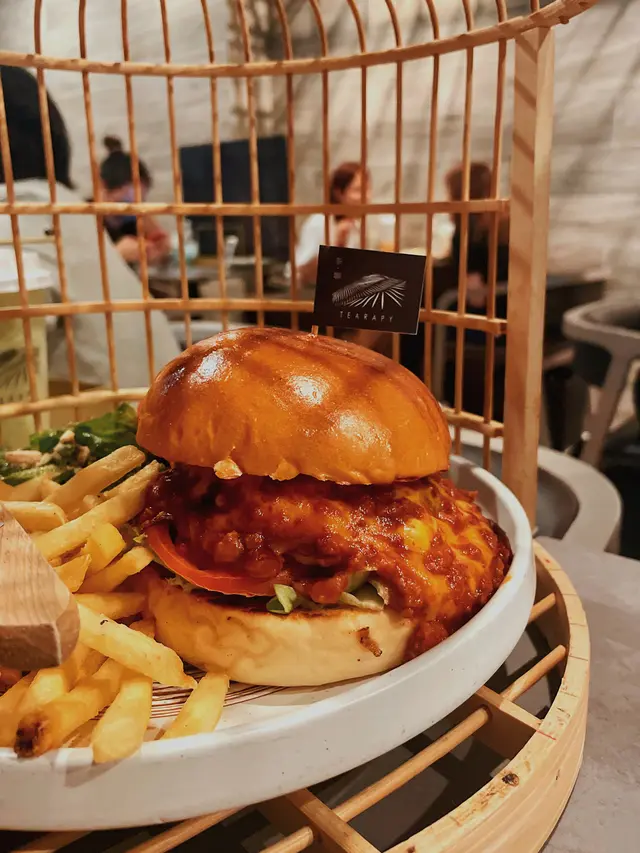 德州紅腰豆辣肉醬漢堡