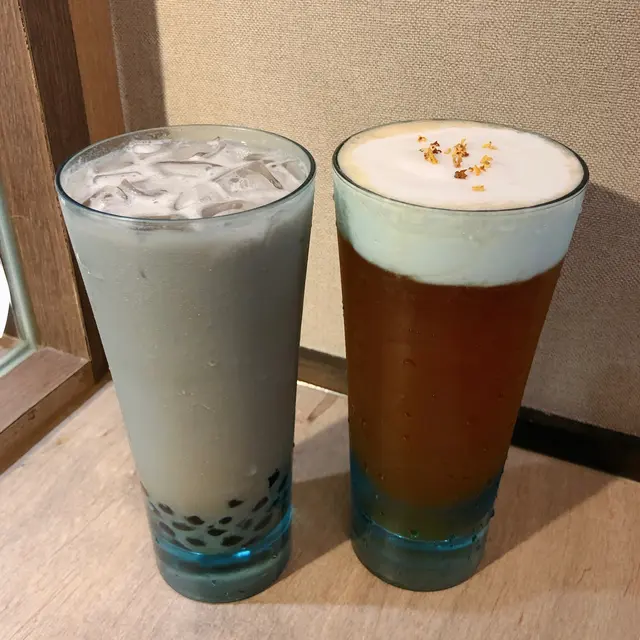 芋香珍珠奶茶/百香果奶蓋烏龍