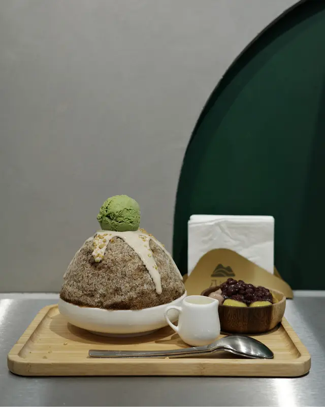 抹茶燕世雪花盛盤