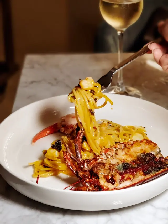 Lobster Spaghetti Carbonara, Caviar OscietraImperial