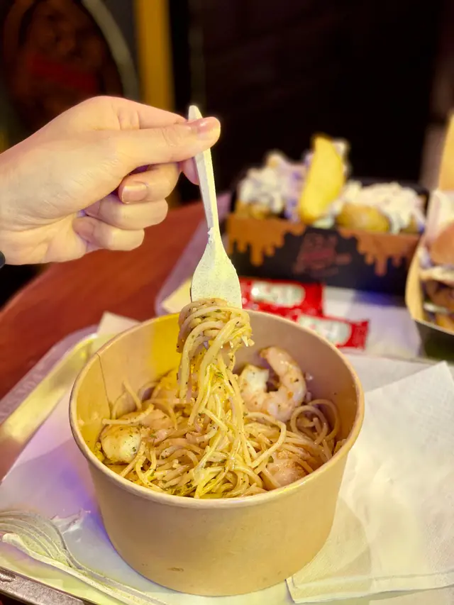 大蝦香蒜橄欖油意粉