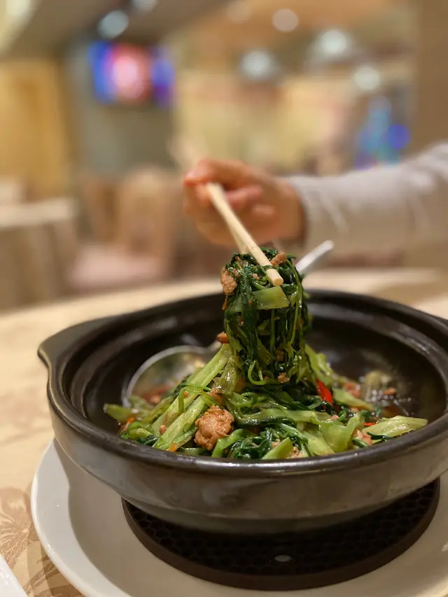 啫啫蝦乾蝦醬通菜