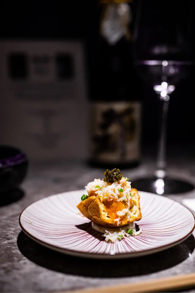 魚子醬、松葉蟹約克郡布甸