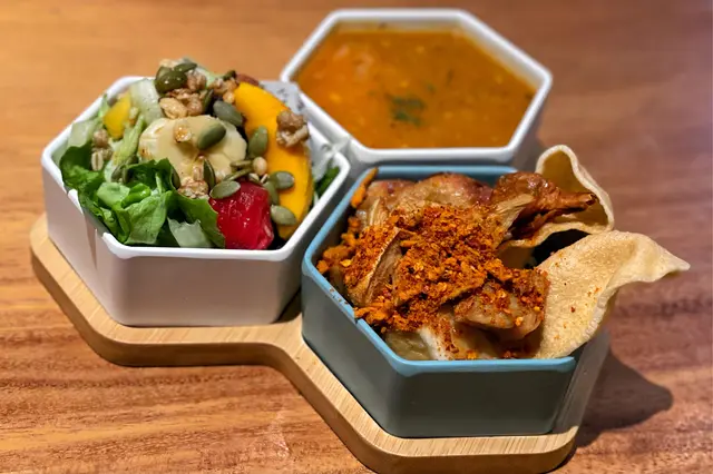川辣脆炸杏鮑菇＋鹽酥素雞髀