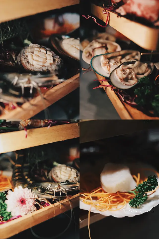 鮑魚、青口、刀貝、海蝦、帶子