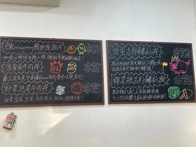 黑板上餐牌寫得很仔細、有趣😁