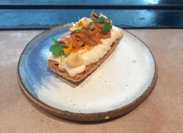 Uni & Rusa Salad on Toast