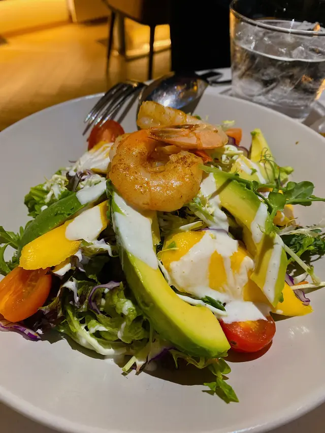 Avocado Mango Salad with Spicy Prawns