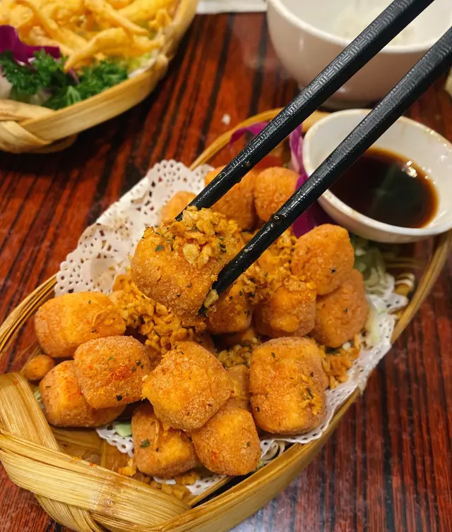 七味黃金炸一口金磚豆腐