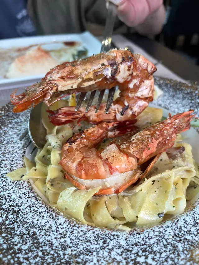 意大利青醬虎蝦闊條麵🍤