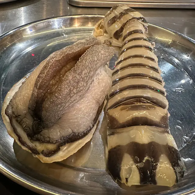 瀨尿蝦配南非活鮑魚