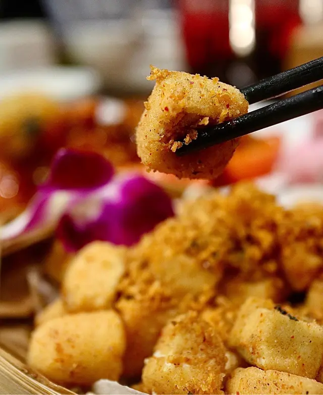 七味黃金炸一口金磚豆腐