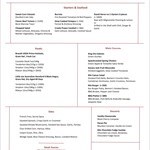 Weekend lunch menu