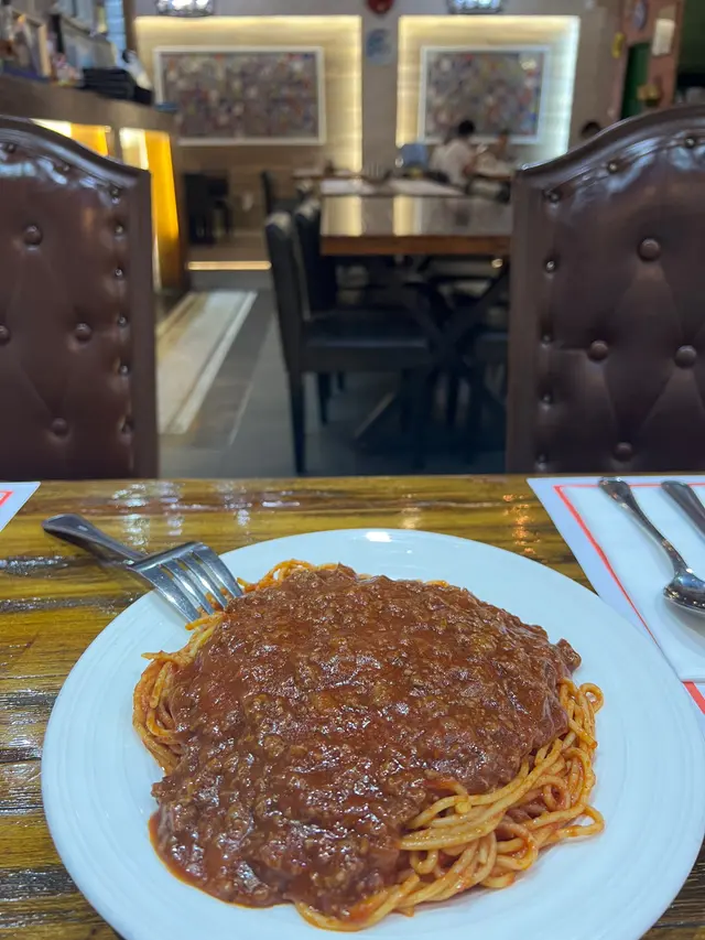 肉醬意粉$95 牛肉要加$5