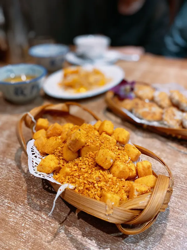 七味黃金炸一口金磚豆腐
