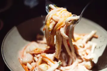 溫泉蛋明太子醬忌康小貝柱燴鳥冬