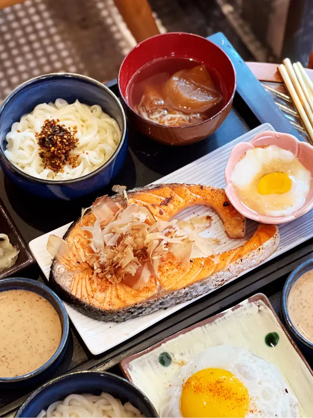 香煎三文魚定食