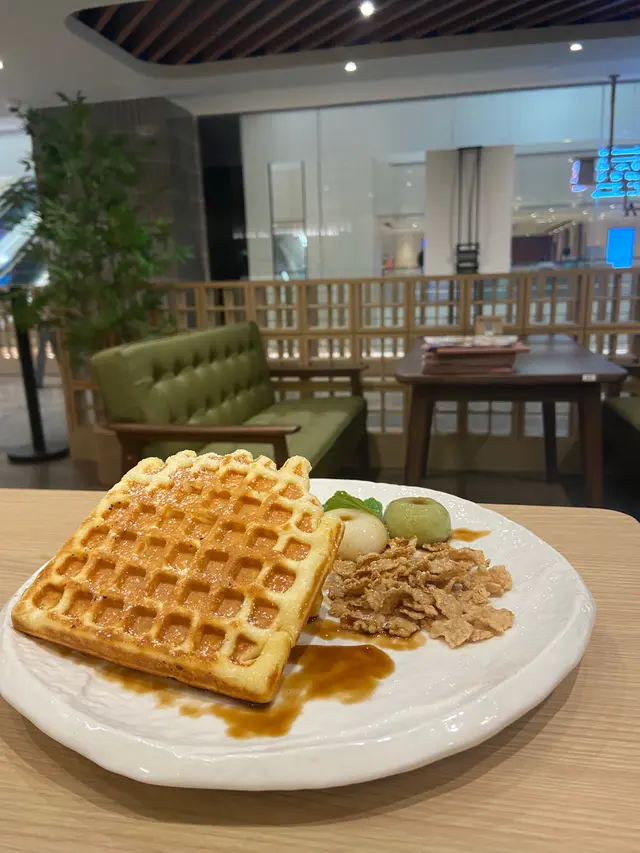 抹茶白玉紅豆窩夫